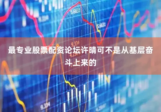 最专业股票配资论坛许晴可不是从基层奋斗上来的